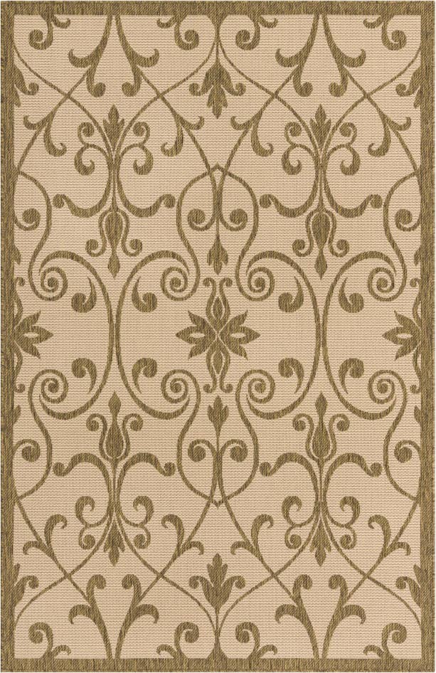 Detail image of 5' 3 x 8' Easy-Clean Botanical Indoor / Outdoor Rug