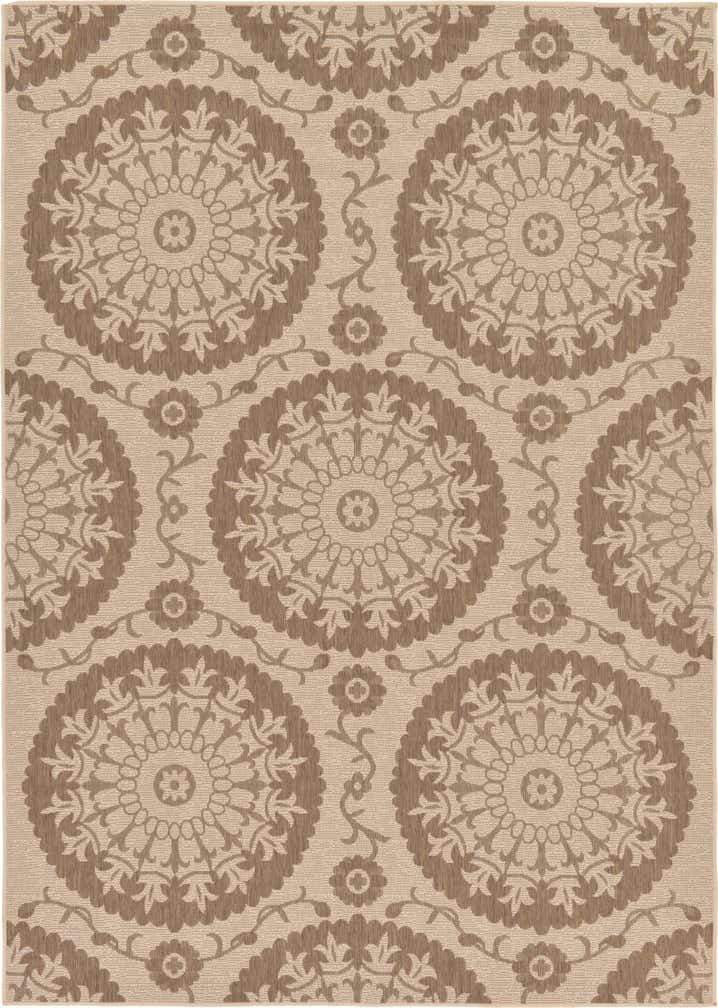 7' x 10' Easy-Clean Botanical Indoor / Outdoor Rug
