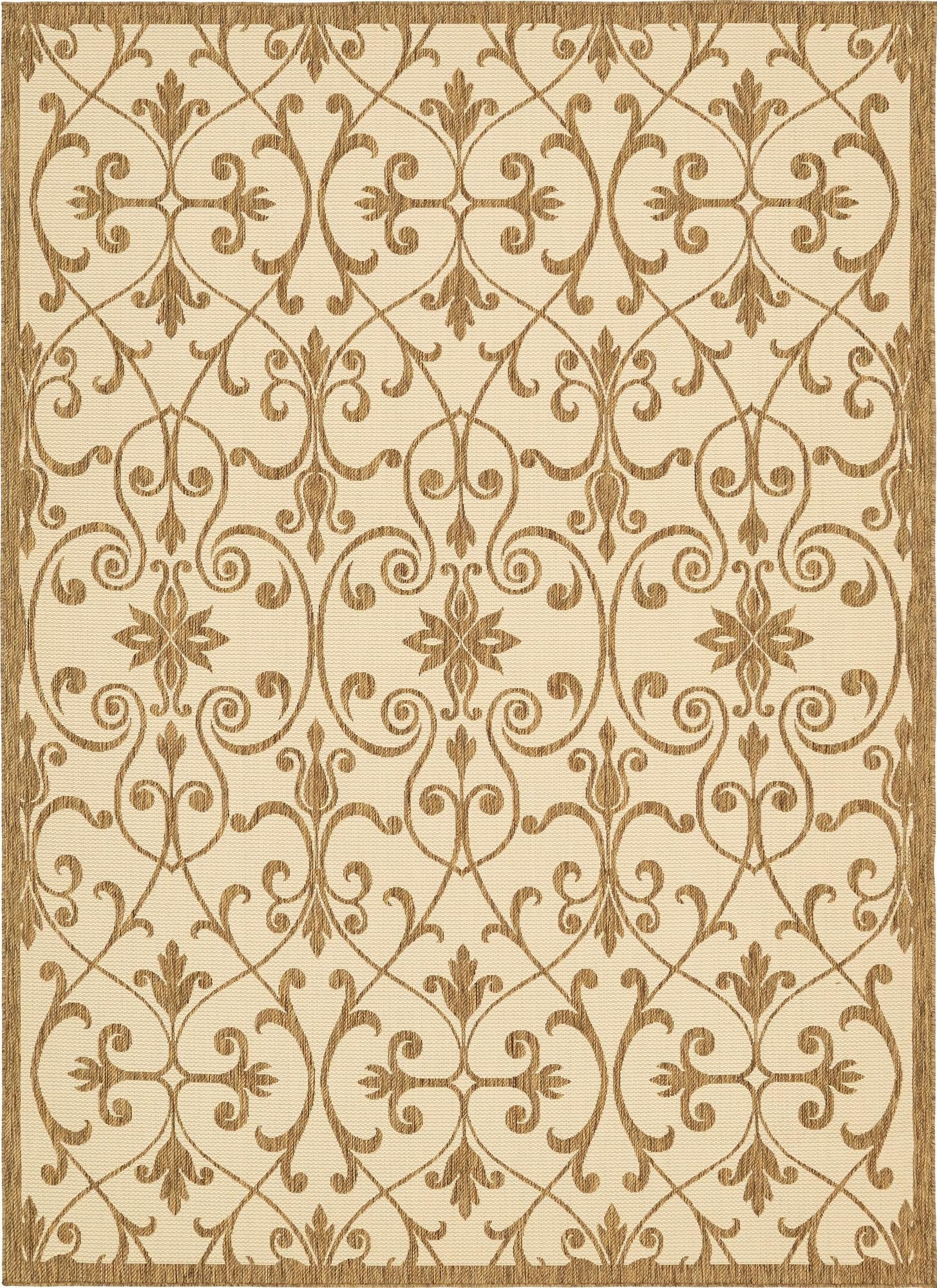 8' x 11' 4 Washable Botanical Indoor / Outdoor Rug