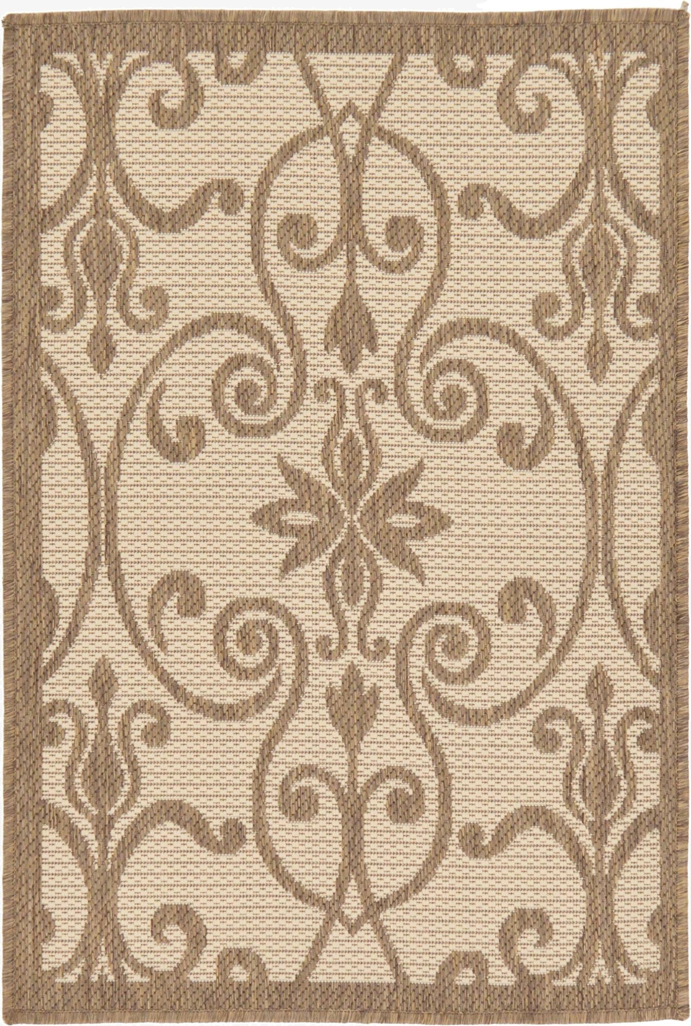 Primary image 2' 2 x 3'  Washable Botanical Indoor / Outdoor Rug