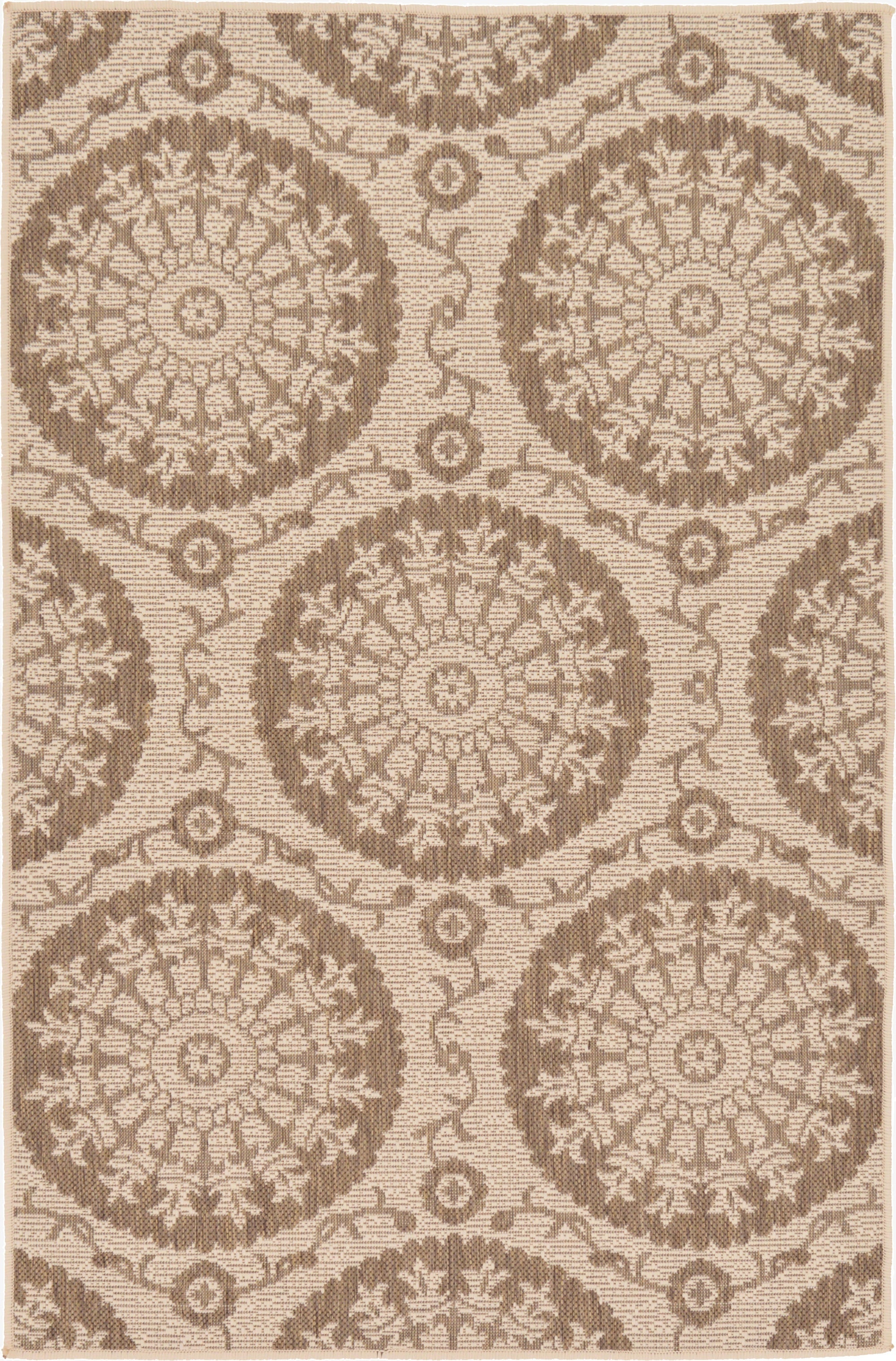 3' 3 x 5'  Washable Botanical Indoor / Outdoor Rug