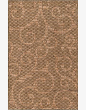 3' 3 x 5' 3 Easy-Clean Botanical Indoor / Outdoor Rug