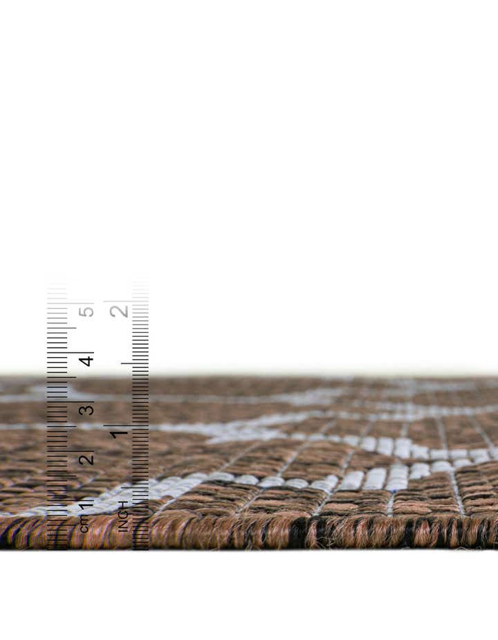 Custom Brown Easy-Clean Lattice Indoor / Outdoor Rug