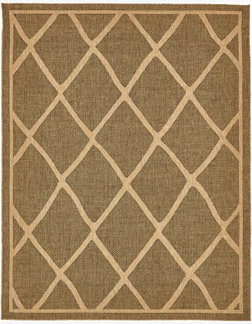 Brown Easy-Clean Lattice Indoor / Outdoor Rug
