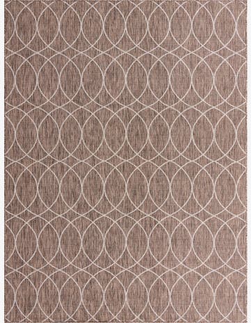 Brown Easy-Clean Lattice Indoor / Outdoor Rug