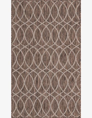 Brown Easy-Clean Lattice Indoor / Outdoor Rug