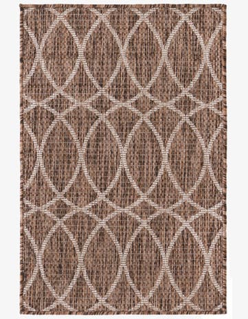 Brown Easy-Clean Lattice Indoor / Outdoor Rug