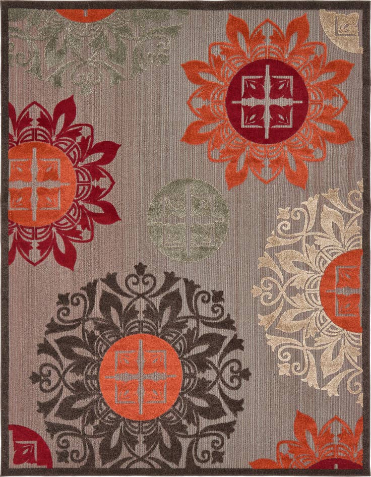 Detail image of 8' x 10' Easy-Clean Modern Indoor / Outdoor Rug