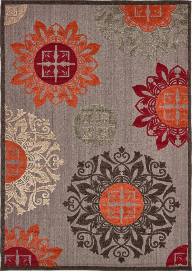 Detail image of 7' x 10' Easy-Clean Modern Indoor / Outdoor Rug