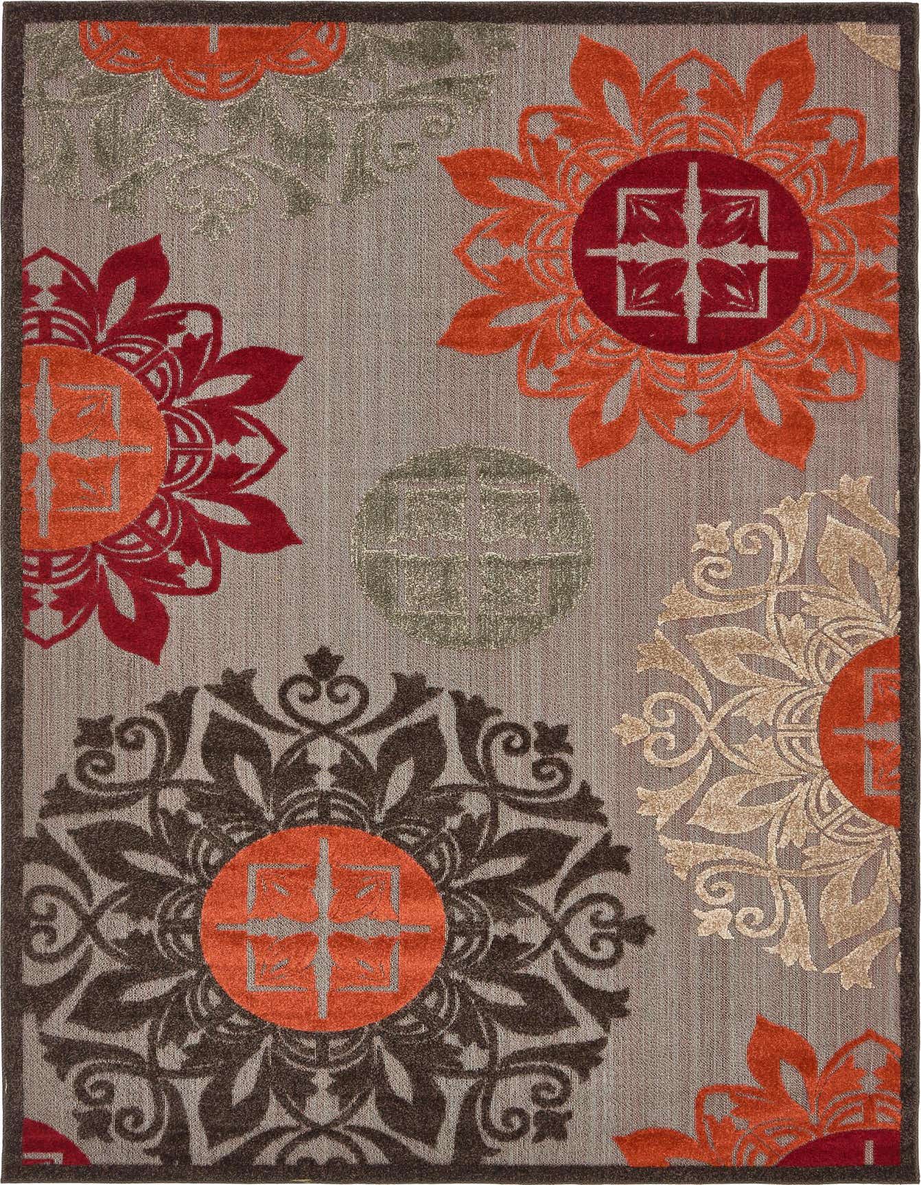 6' x 9' Easy-Clean Modern Indoor / Outdoor Rug