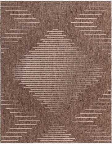 Brown Easy-Clean Modern Indoor / Outdoor Rug