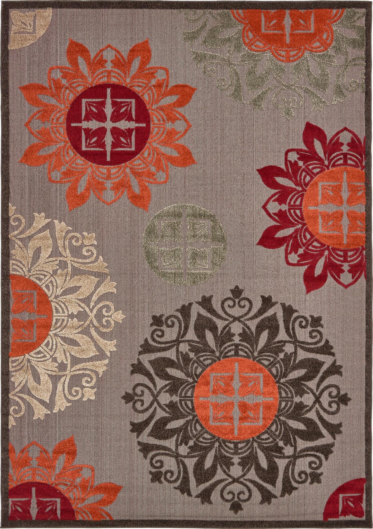 7' x 10'  Washable Modern Indoor / Outdoor Rug