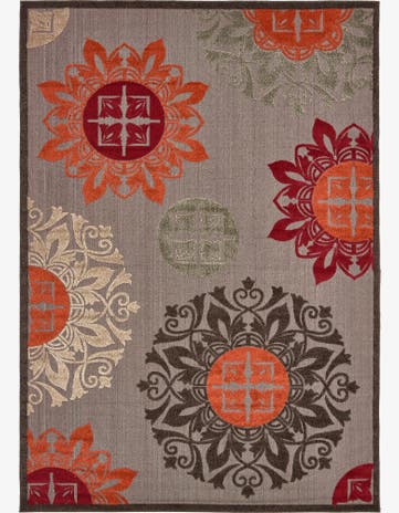 Brown Easy-Clean Modern Indoor / Outdoor Rug