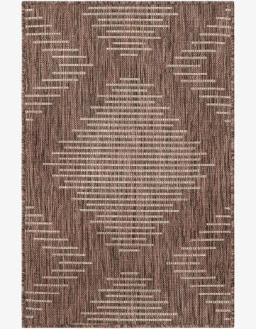 Brown Easy-Clean Modern Indoor / Outdoor Rug