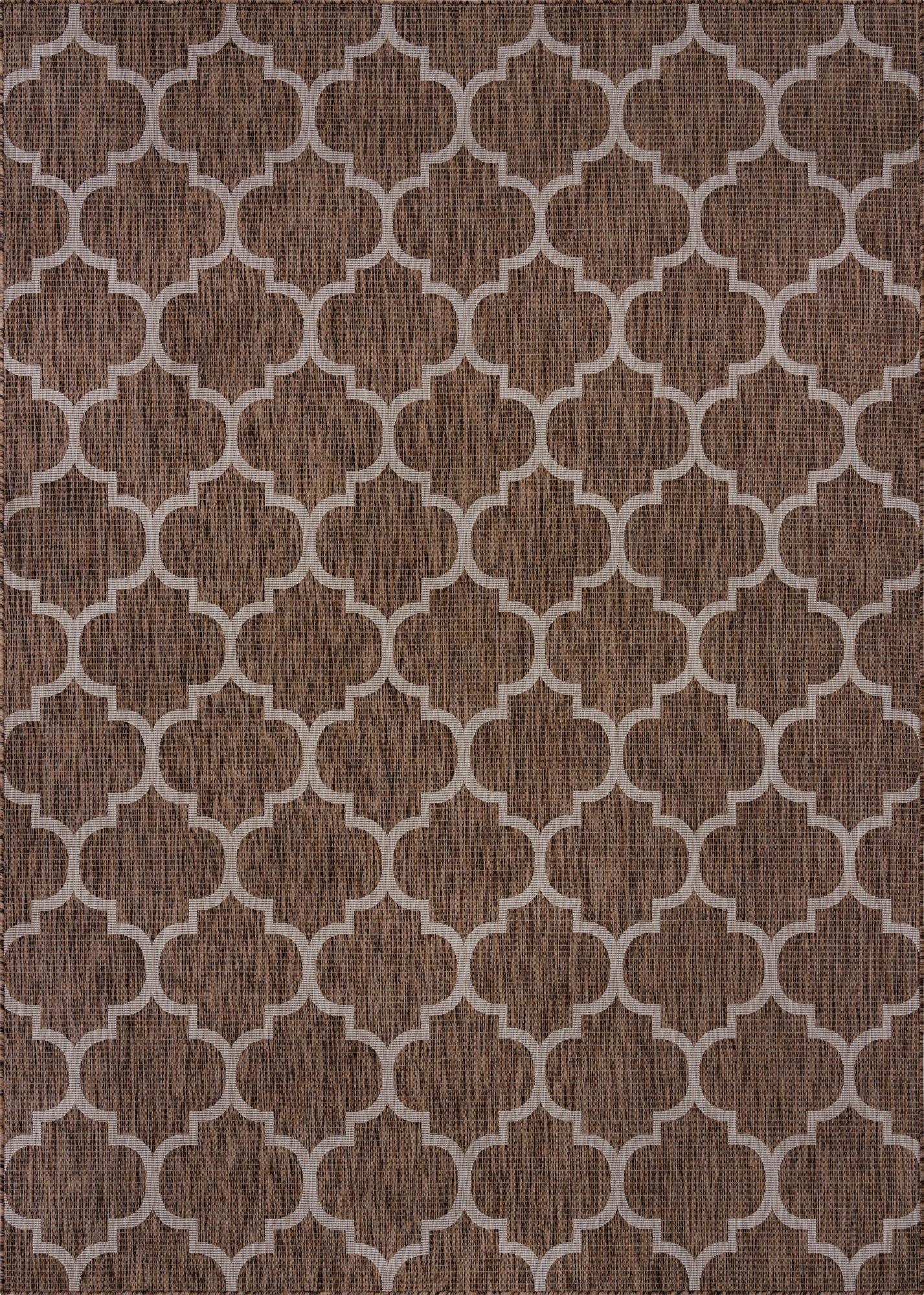 Primary image 7' 10 x 11'  Washable Trellis Indoor / Outdoor Rug
