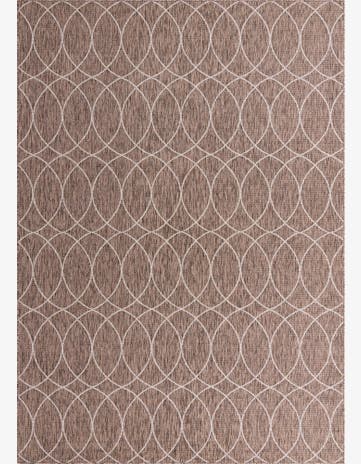 Brown Easy-Clean Trellis Indoor / Outdoor Rug