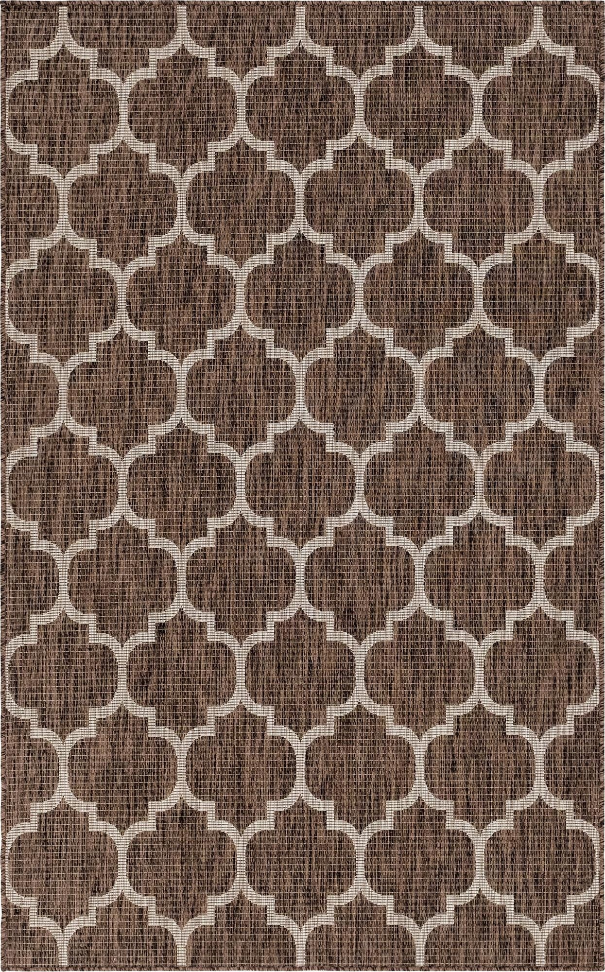 5' 3 x 8'  Washable Trellis Indoor / Outdoor Rug