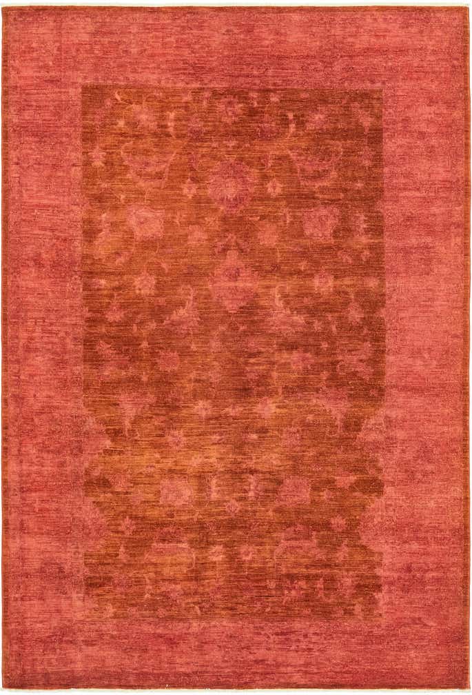 6' 5 x 9' 8 Hand Knotted Over-Dyed Ziegler Rug