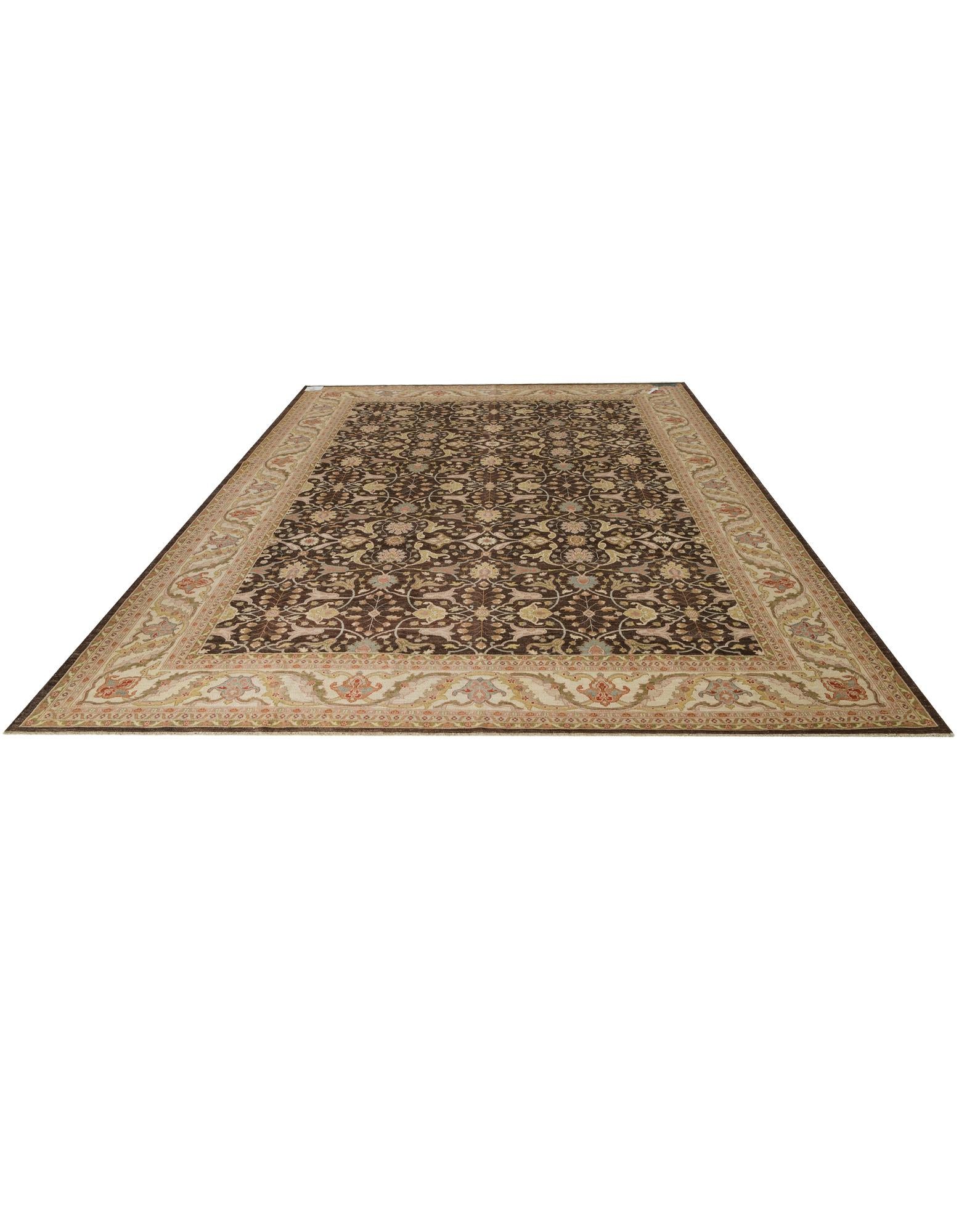 12' 11 x 17' 2 Hand Knotted Peshawar Ziegler Wool Rug