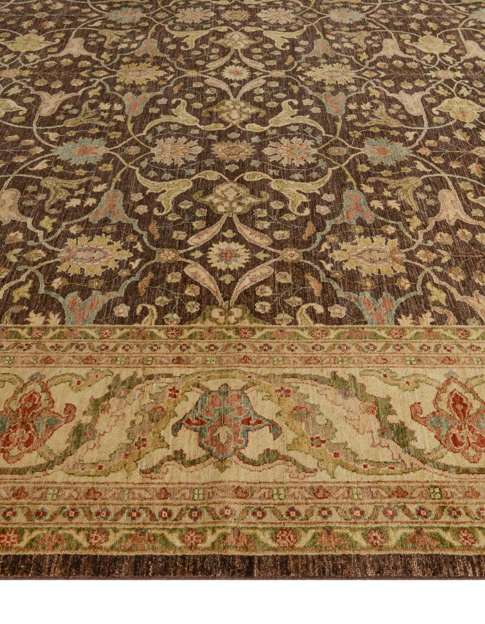 12' 11 x 17' 2 Hand Knotted Peshawar Ziegler Wool Rug