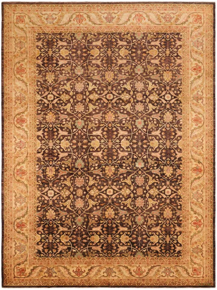12' 11 x 17' 2 Hand Knotted Peshawar Ziegler Wool Rug
