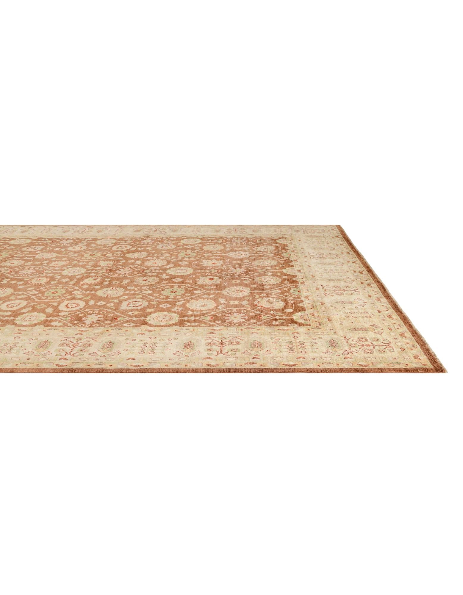 12' 1 x 17' 9 Hand Knotted Peshawar Ziegler Wool Rug