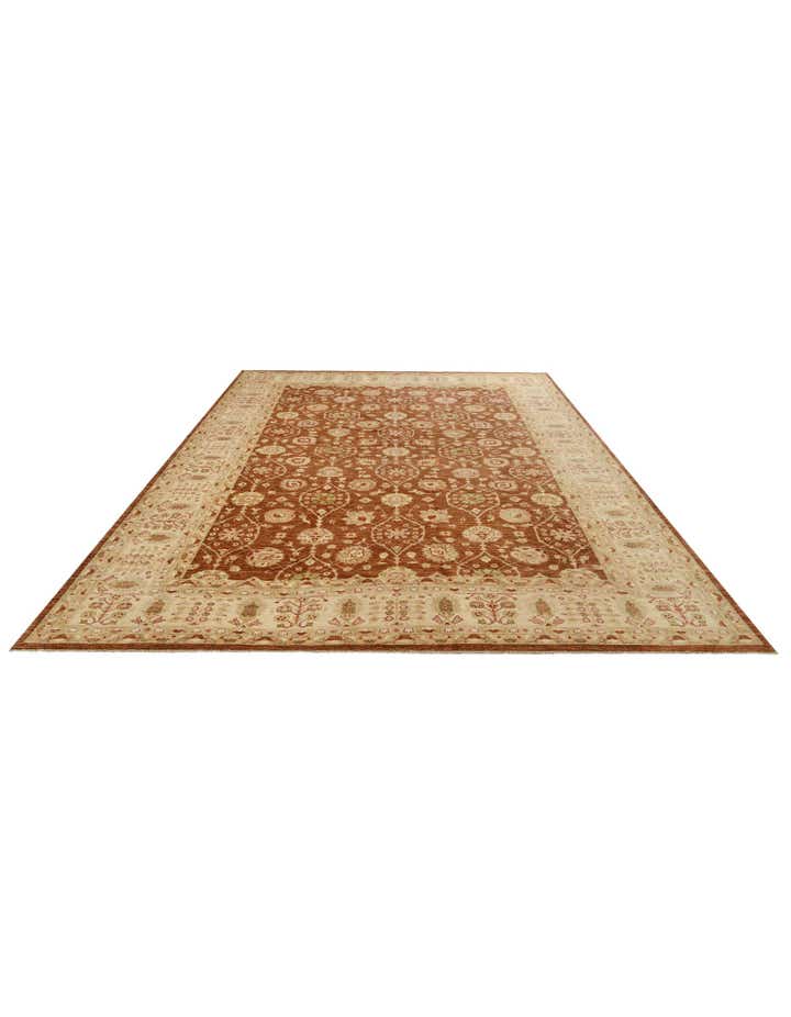12' 1 x 17' 9 Hand Knotted Peshawar Ziegler Wool Rug