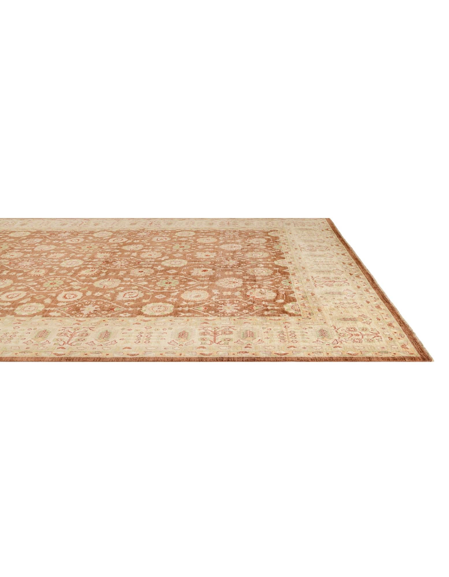 12' 1 x 17' 9 Hand Knotted Peshawar Ziegler Wool Rug