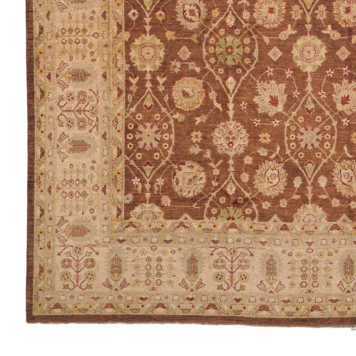 12' 1 x 17' 9 Hand Knotted Peshawar Ziegler Wool Rug