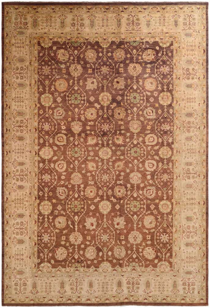 12' 1 x 17' 9 Hand Knotted Peshawar Ziegler Wool Rug