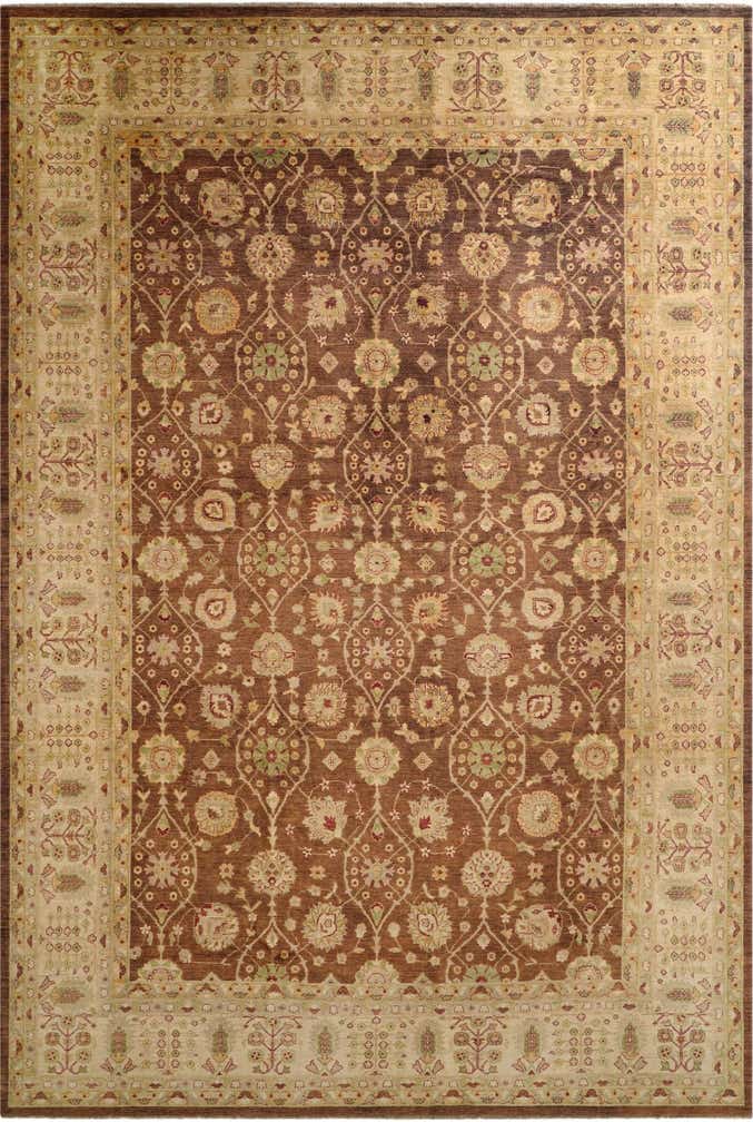 12' 1 x 17' 9 Hand Knotted Peshawar Ziegler Wool Rug