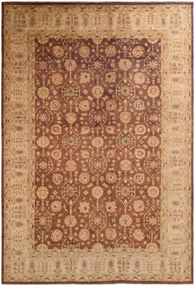 Detail image of 12' 1 x 17' 9 Hand Knotted Peshawar Ziegler Wool Rug