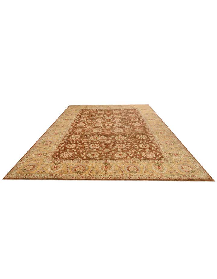 12' 6 x 18' 4 Hand Knotted Peshawar Ziegler Wool Rug