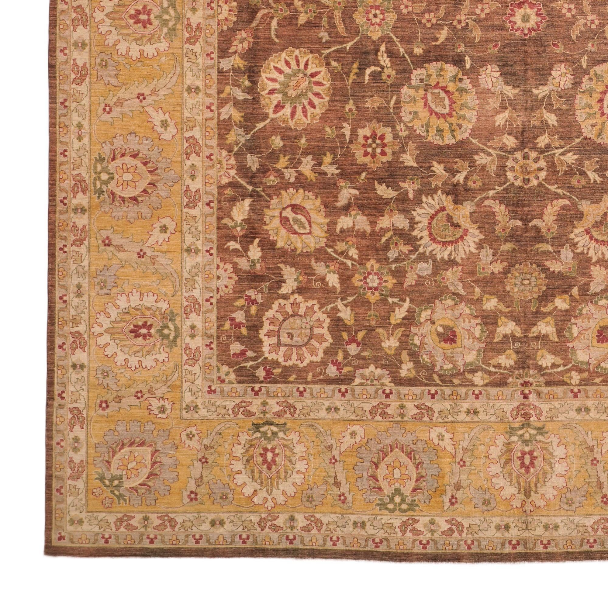 12' 6 x 18' 4 Hand Knotted Peshawar Ziegler Wool Rug