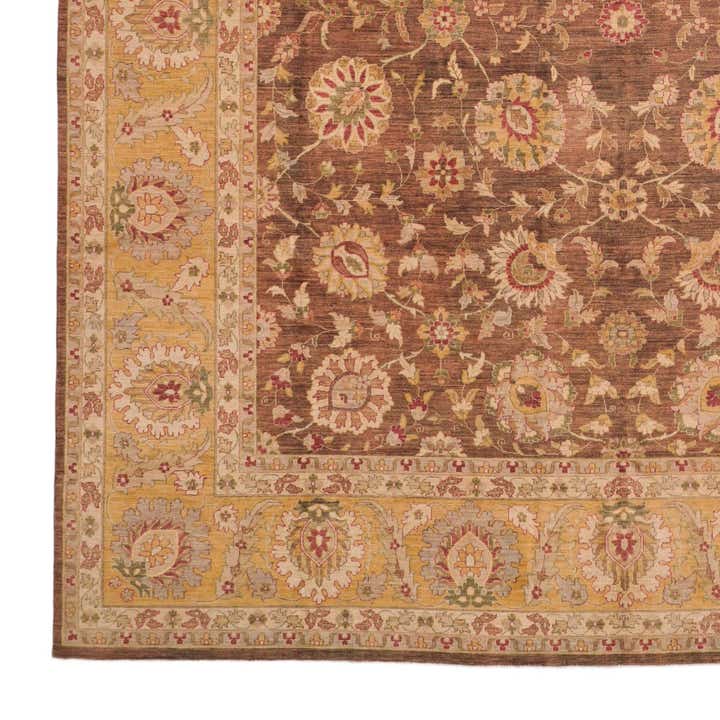 12' 6 x 18' 4 Hand Knotted Peshawar Ziegler Wool Rug