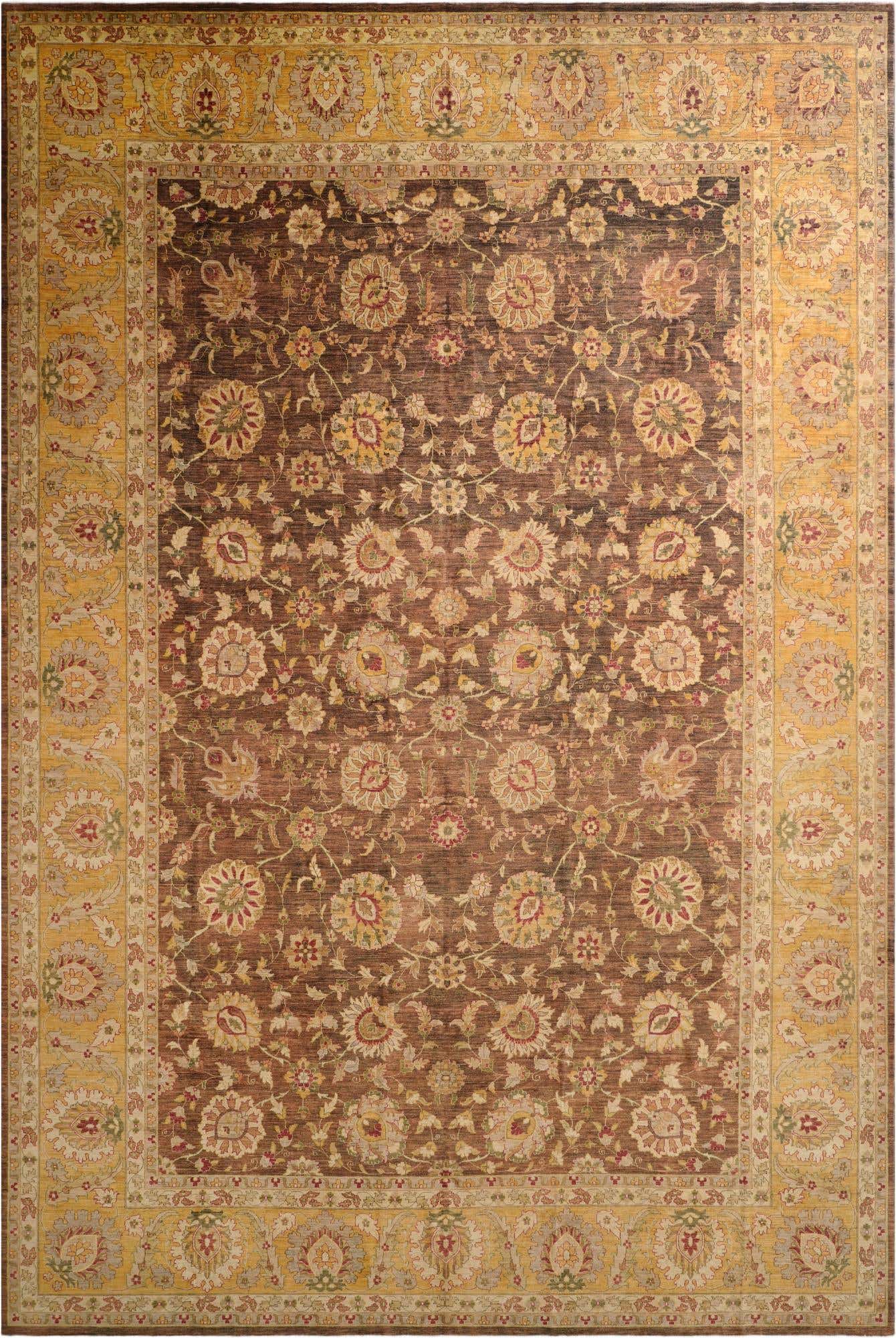 12' 6 x 18' 4 Hand Knotted Peshawar Ziegler Wool Rug