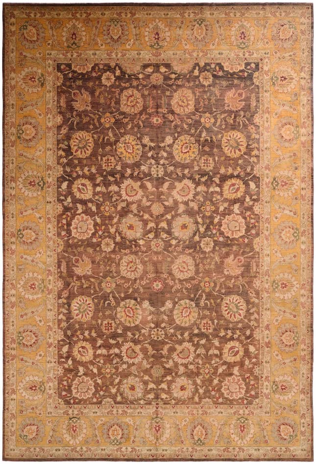 Detail image of 12' 6 x 18' 4 Hand Knotted Peshawar Ziegler Wool Rug