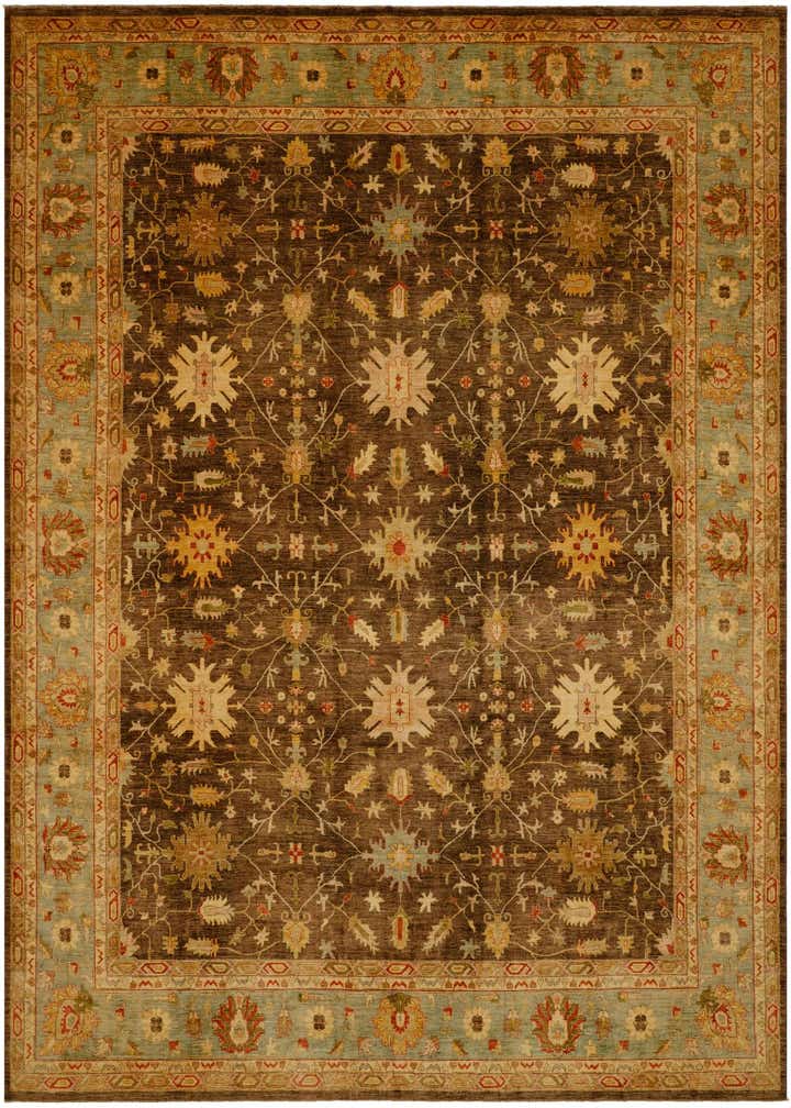 14' 1 x 18' 2 Hand Knotted Peshawar Ziegler Wool Rug