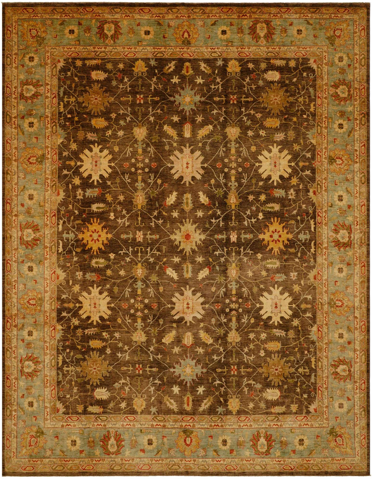 14' 1 x 18' 2 Hand Knotted Peshawar Ziegler Wool Rug