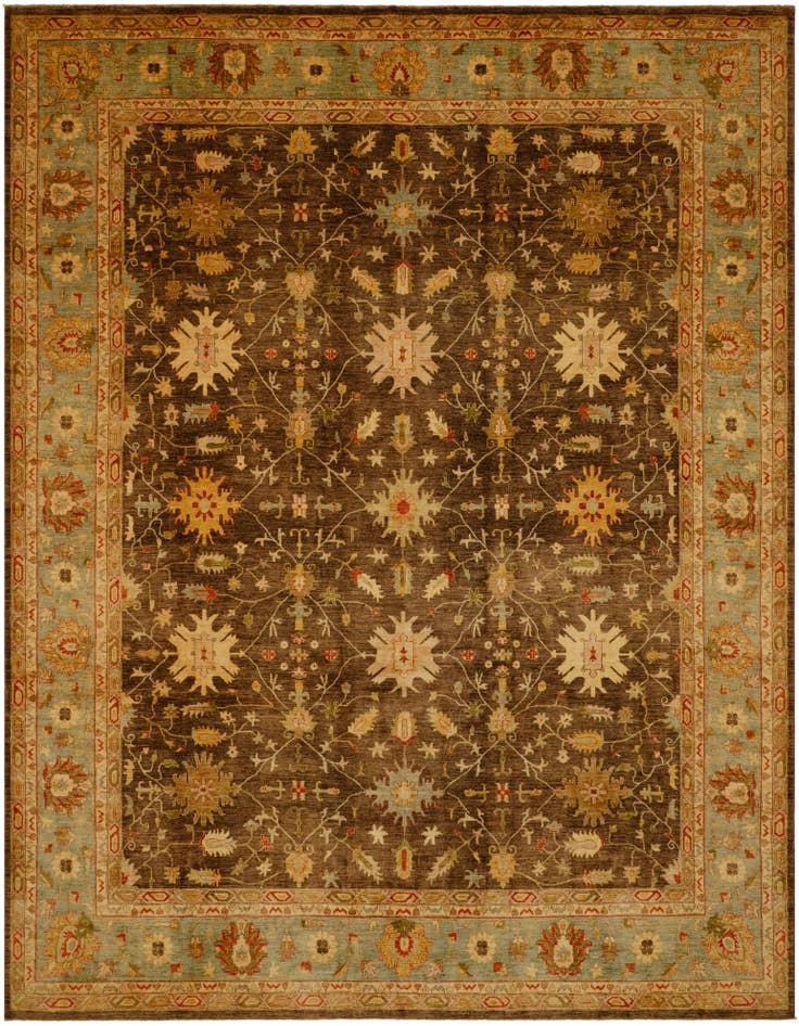Detail image of 14' 1 x 18' 2 Hand Knotted Peshawar Ziegler Wool Rug
