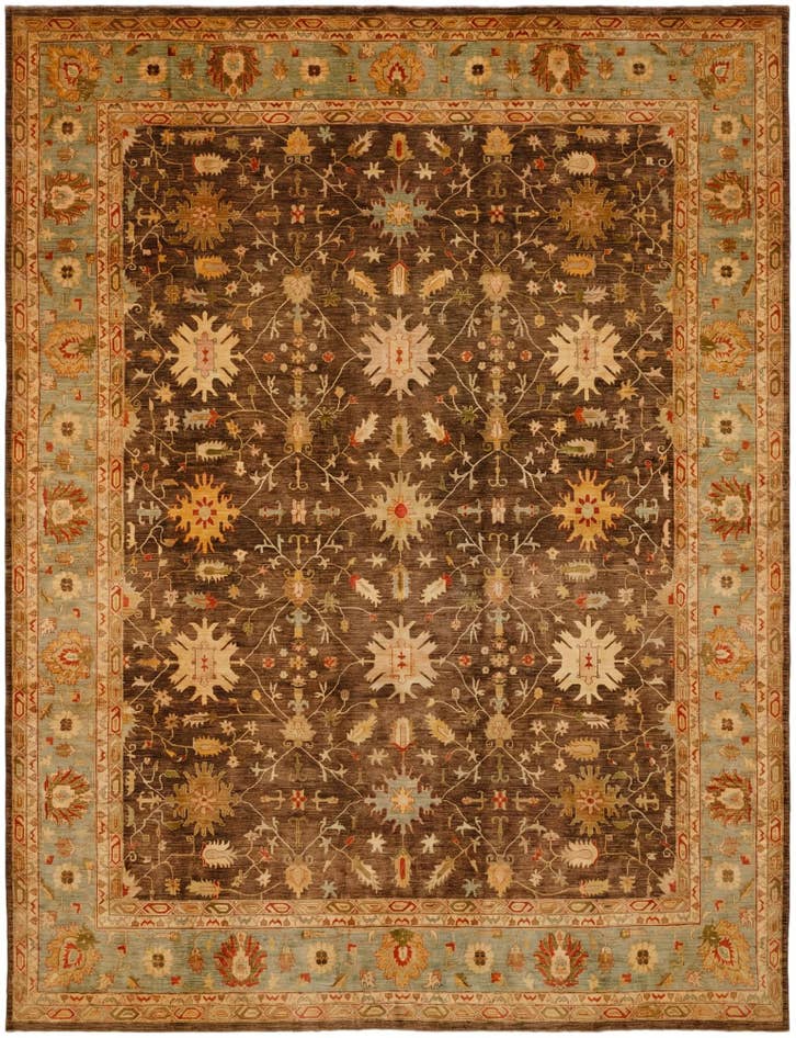 Detail image of 14' 1 x 18' 2 Hand Knotted Peshawar Ziegler Wool Rug