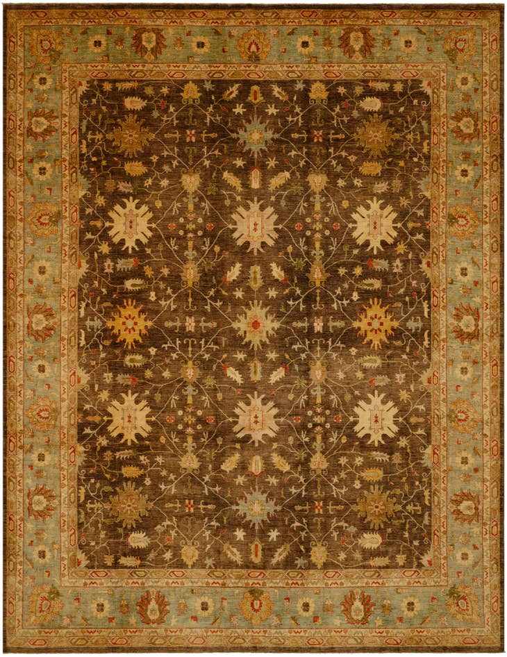 Detail image of 14' 1 x 18' 2 Hand Knotted Peshawar Ziegler Wool Rug