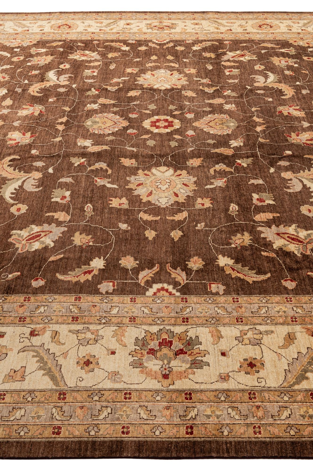 13' 5 x 17' 10 Hand Knotted Peshawar Ziegler Wool Rug