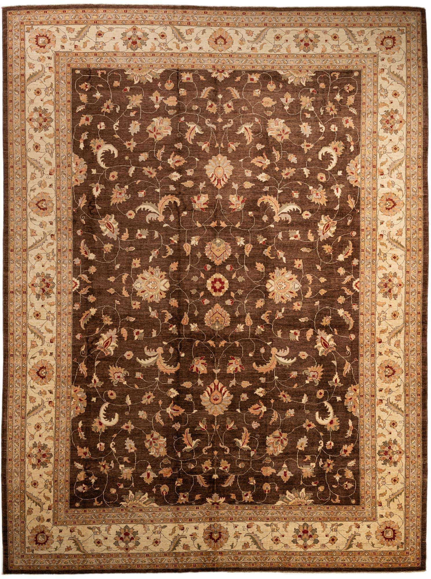 13' 5 x 17' 10 Hand Knotted Peshawar Ziegler Wool Rug