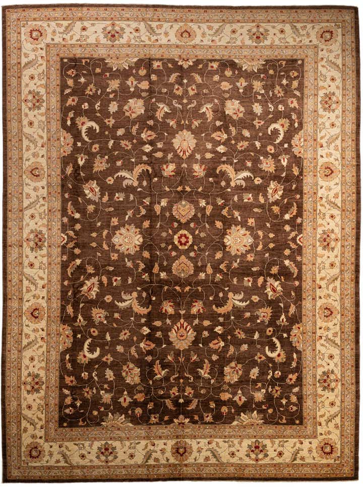 13' 5 x 17' 10 Hand Knotted Peshawar Ziegler Wool Rug