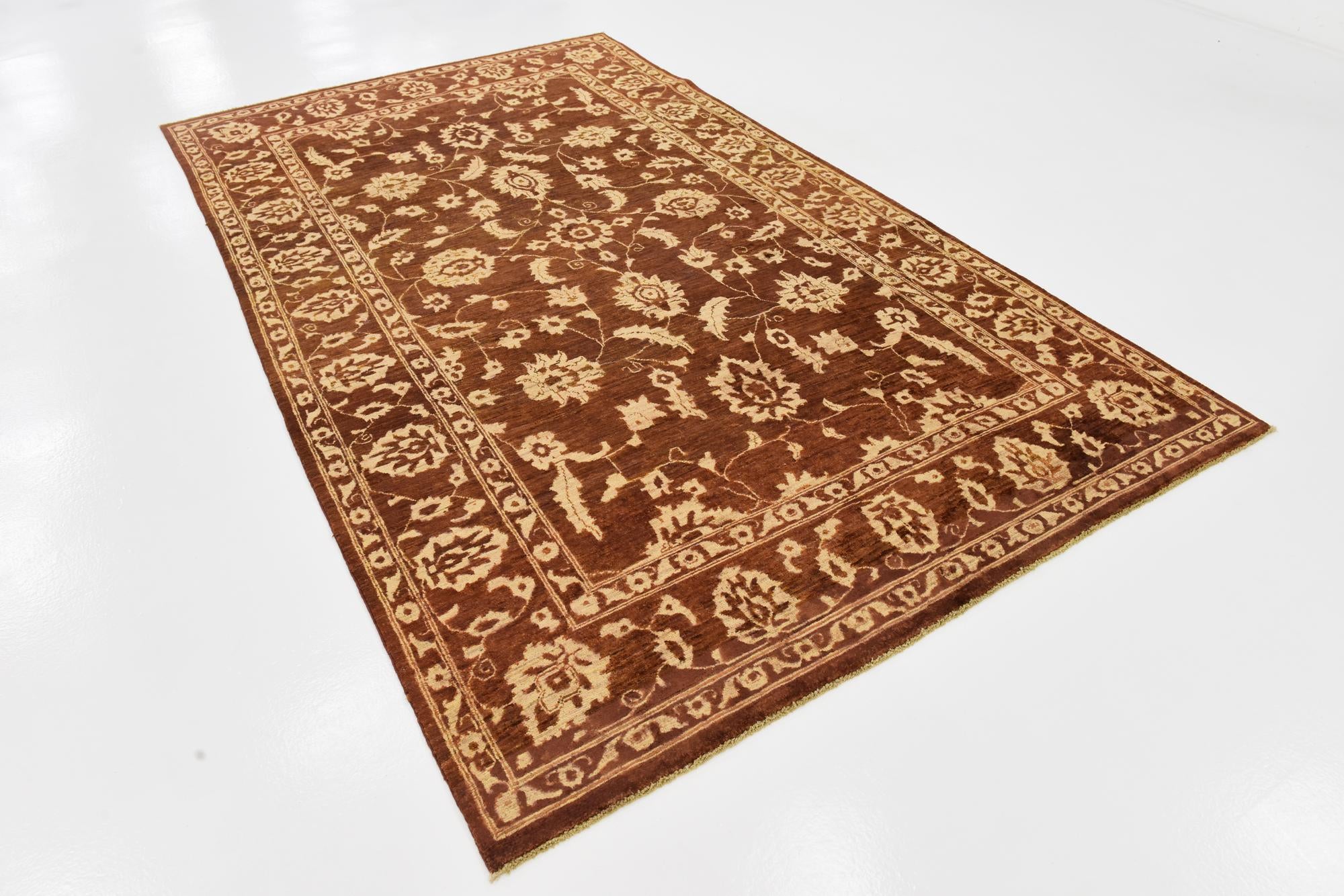 5' 8 x 9' 8 Hand Knotted Peshawar Ziegler Rug