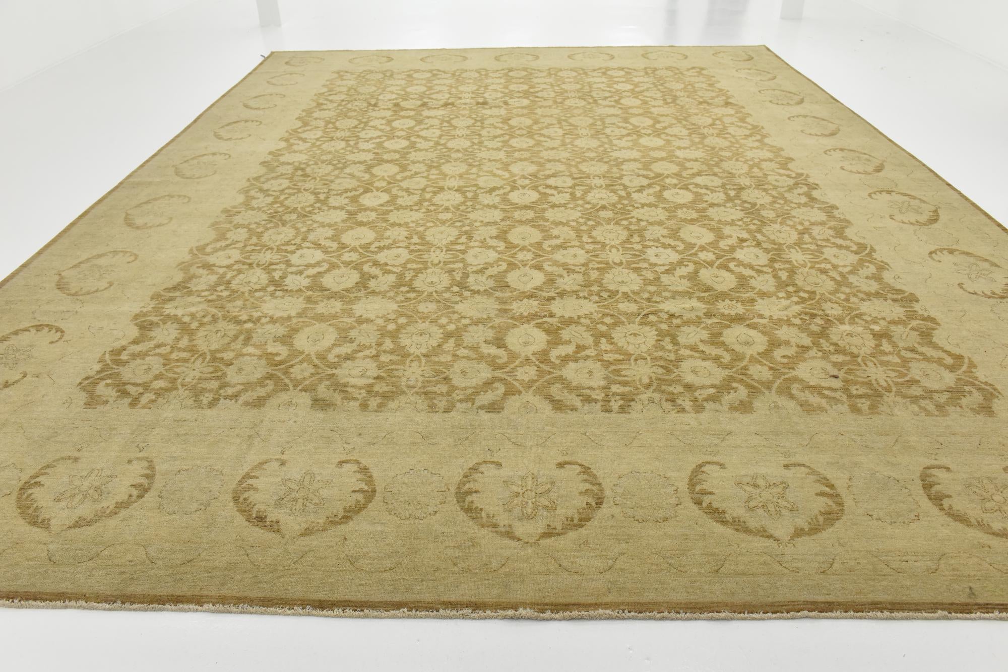 13' 2 x 17' 7 Hand Knotted Peshawar Ziegler Rug