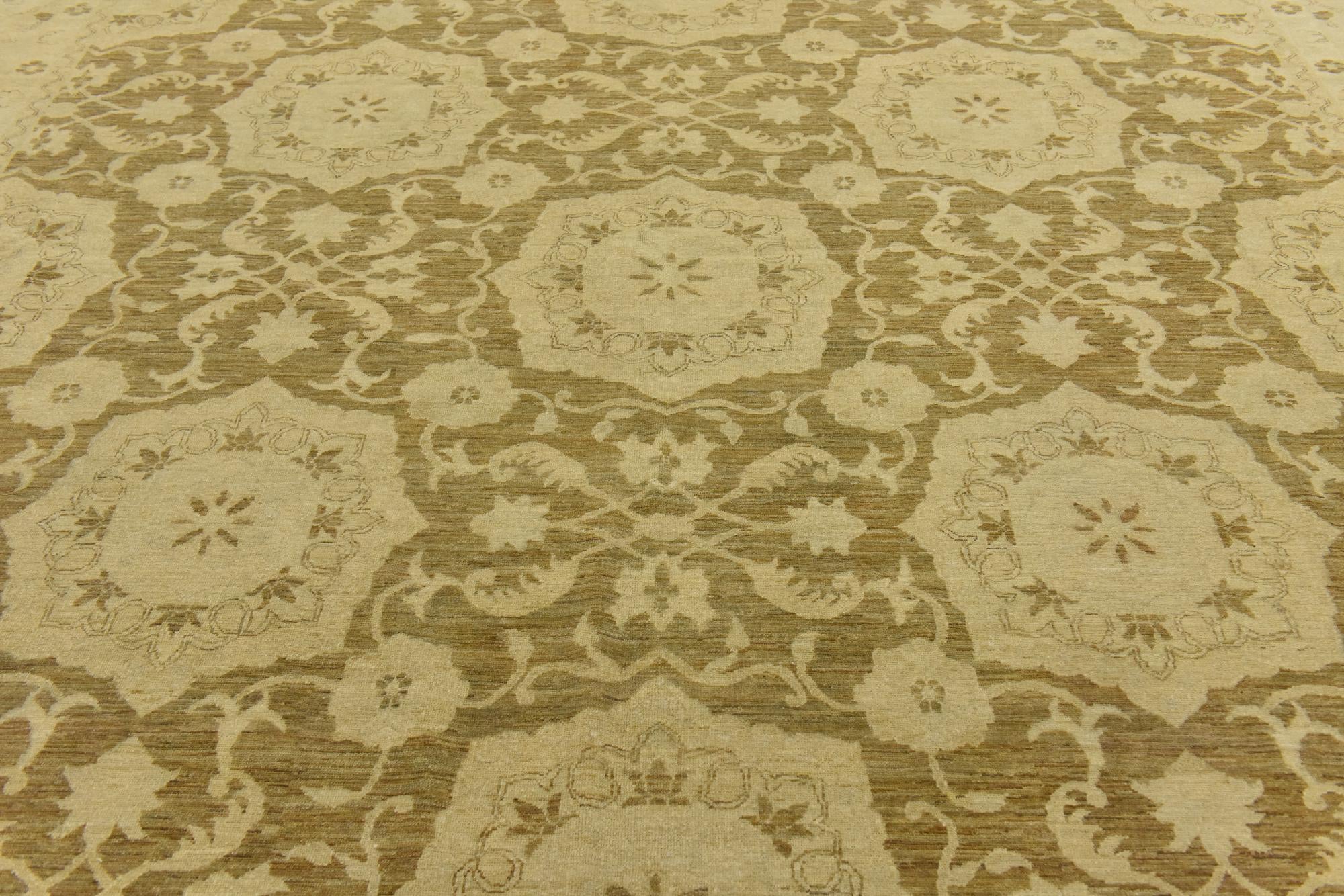 12' 7 x 19' 3 Hand Knotted Peshawar Ziegler Rug