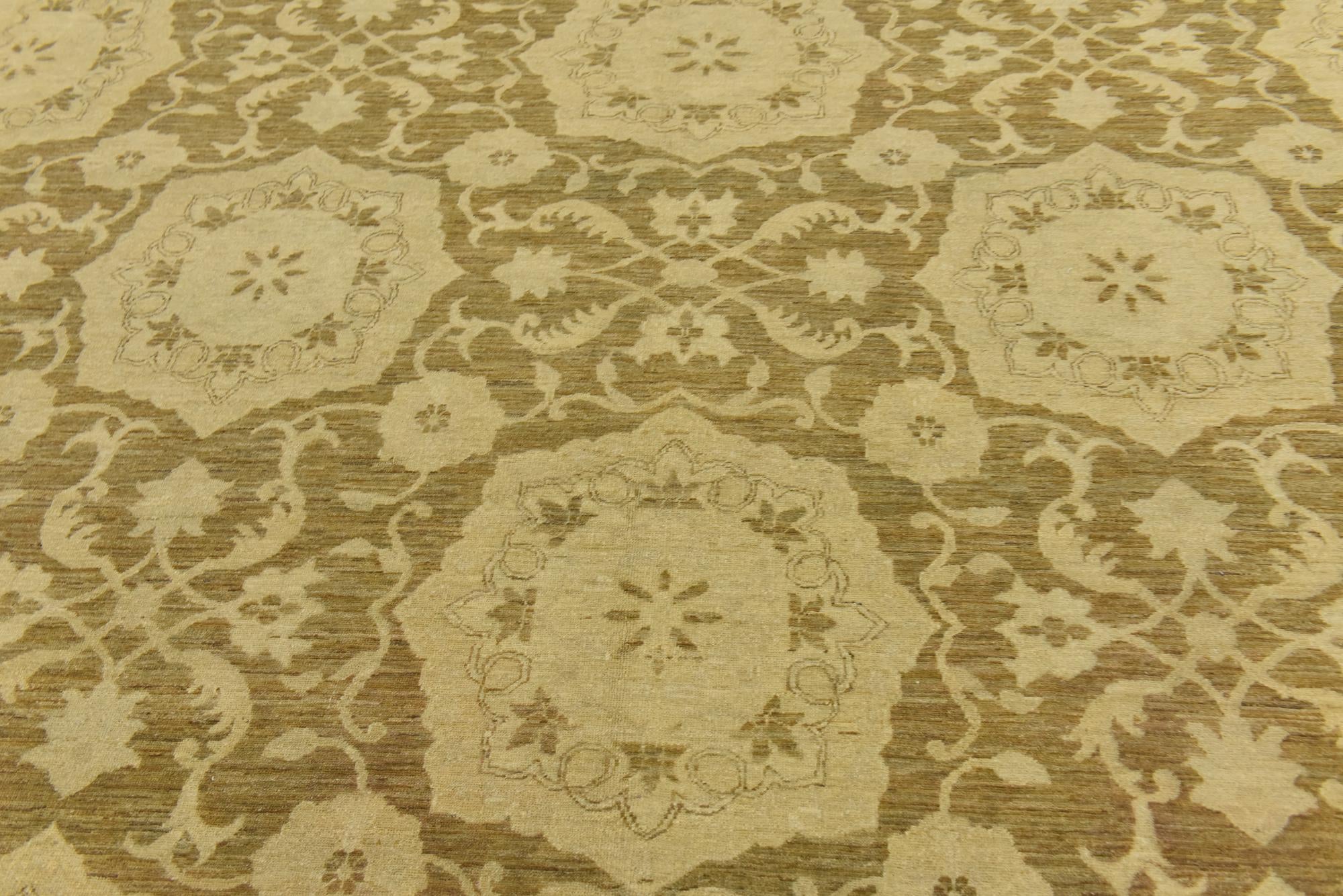 12' 7 x 19' 3 Hand Knotted Peshawar Ziegler Rug