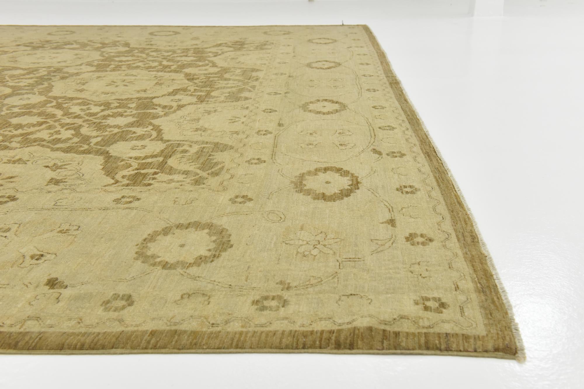 12' 7 x 19' 3 Hand Knotted Peshawar Ziegler Rug